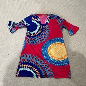 Shift dress with flutter sleeves, size large